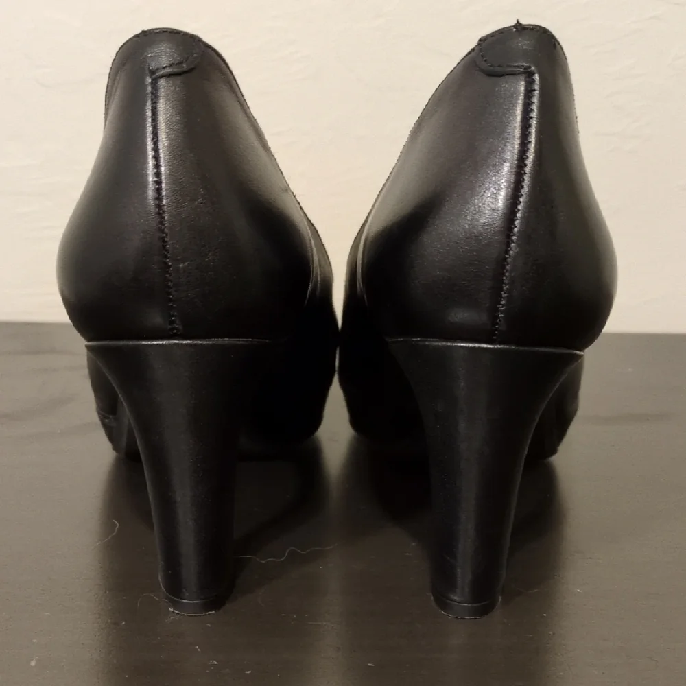 DorKing Black Peep-Toe Heels Quiet Luxury Comfort Sexy Open Toe High Quality - Picture 3 of 6